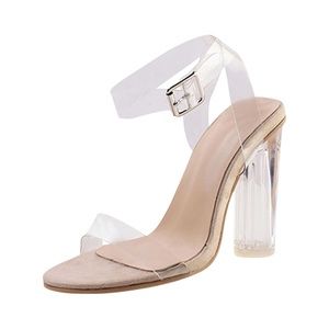 SHEIN Clear Strappy Chunky Sandals - 7.5